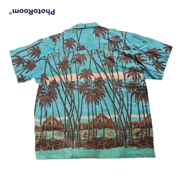 AMERICAN Blue Hawaiian Shirt - Picture 2 of 8